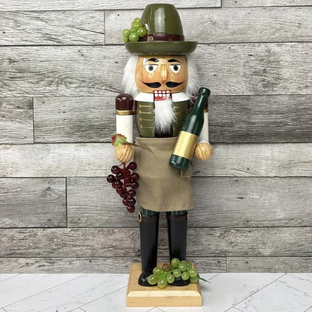 Kurt Adler Wooden Wine Grower Nutcracker 14
